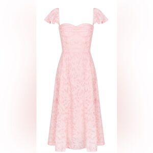 Never Worn Pink Sweetheart Flutter Sleeve Sundress